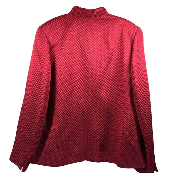 Talbots Women's Blazer Jacket Size 12 Solid Red Silk Wool Long Sleeve New Tags - Picture 3 of 9
